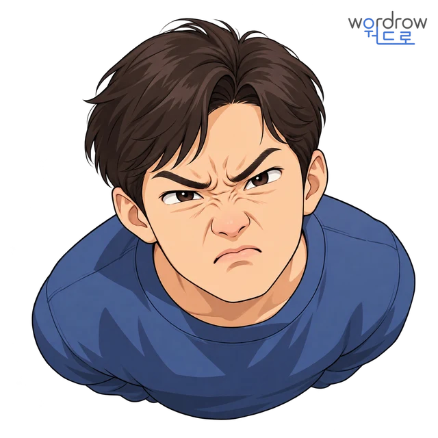 찡그리다 뜻그림