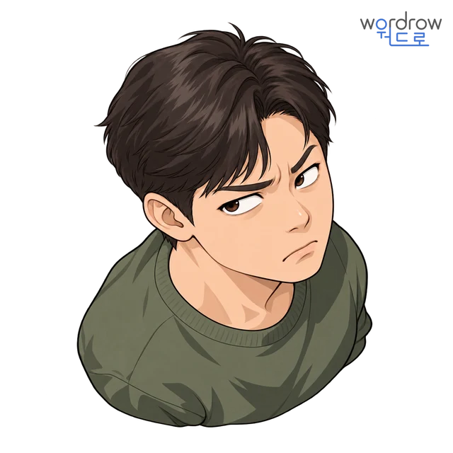 흘겨보다 뜻그림